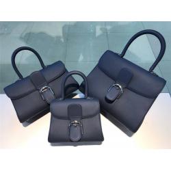 Delvaux/德尔沃官网正品Rodéo 粒纹小牛皮Brillant手袋靛蓝色