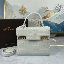 Delvaux/德尔沃中文官网包包鳄鱼纹Tempete PM手提单肩包