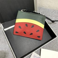 loewe 奢侈品罗意威官网正品新款拼色真皮拉链卡包