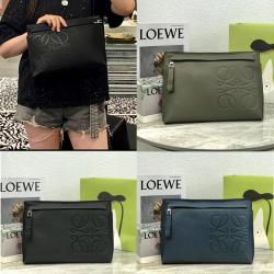 loewe官网中文官网罗意威代购颗粒牛皮T pouch手拿包