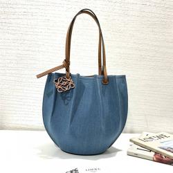 loewe香港官网罗意威丹宁牛仔布Shell Tote 手袋A884T49/A884T51