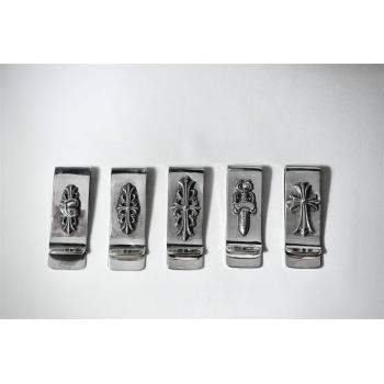 Chrome Hearts CH克罗心官网正品纯银蔷薇桃心钱夹钞票夹美金夹X030