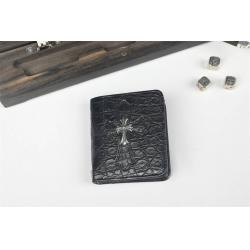 Chrome Hearts CH日本克罗心官网鳄鱼皮十字架两折钱包WE104