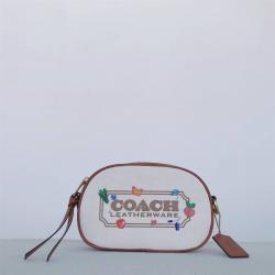 蔻驰品牌COACH官网C2764 BADGE田园风帆布刺绣椭圆相机包