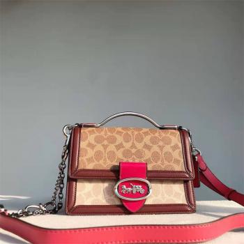 奢侈品购物COACH蔻驰香港官网Riley 22中号拼色风琴包2506