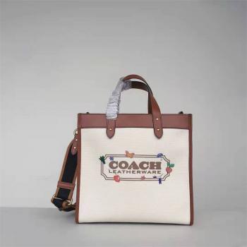 coach美国官网蔻驰女包Field Tote with Garden托特包C2774