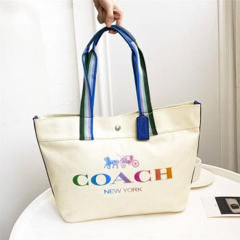 coach工厂店蔻驰官网CANVAS系列托特包购物袋91170