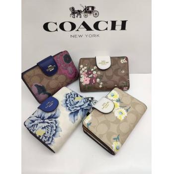 COACH蔻驰官网中号搭扣中长款拉链钱包3773/3453/3375/3452/2885