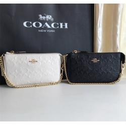 COACH蔻驰官网WRISTLET 19大号浮雕链条麻将包F67567