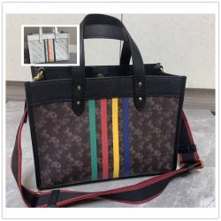 coach品牌官网蔻驰女包field tote马车印花条纹托特包C2790