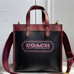 COACH蔻驰正品官网女包徽章拼色FIELD 30号托特包C0774