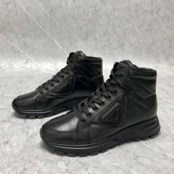 Prada/普拉达中文官网男士系带中帮高帮皮革运动鞋4T3592