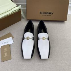 Burberry/巴宝莉中文官网女鞋新款拼色真皮乐福鞋平底鞋