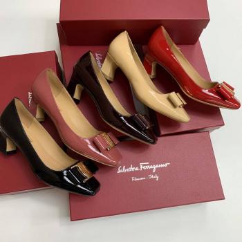 Ferragamo/菲拉格慕美国官网VARA蝴蝶结方头单鞋高跟鞋