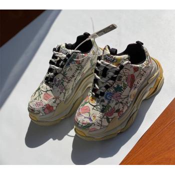 Gucci x Balenciaga Triple S 古驰巴黎世家花卉运动鞋老爹鞋677195