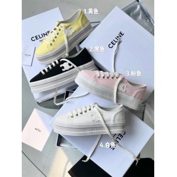 Celine/赛琳中国官网JANE人造革和牛皮革低帮系带运动鞋346272220