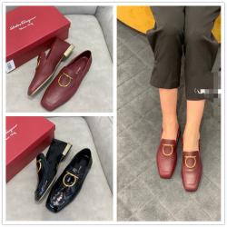 Ferragamo/菲拉格慕正品官网女鞋LANA马蹄扣皮鞋乐福鞋0693103