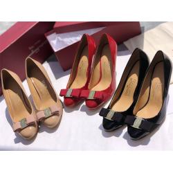 Ferragamo/菲拉格慕女鞋正品官网VARA蝴蝶结高跟鞋574563