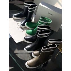 Celine/赛琳官网LES BOTTES DE PONT天然橡胶平底半筒靴雨靴345787001