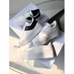 Celine/赛琳中文官网BLOCK坡跟外底牛皮革运动鞋厚底小白鞋346163338