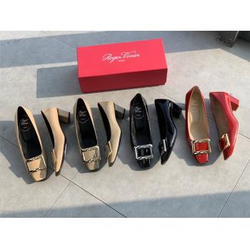 Roger Vivier RV中国官网Belle Vivier 漆皮中跟高跟鞋