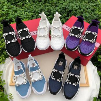 Roger Vivier RV中国官网女士Viv' Run 钻扣运动鞋