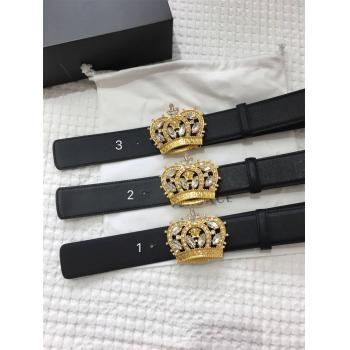 Versace/范思哲正品官网男士皮带皇冠钻扣腰带DCU6799-DVTP1