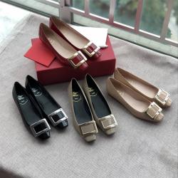 Roger Vivier RV正品官网Belle Vivier方扣漆皮单鞋平底鞋