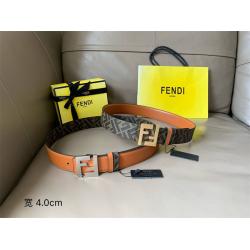 FENDI芬迪中国官网男士腰带Cuoio Romano FF图案皮带7C0424