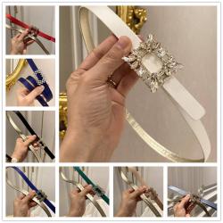 Roger Vivier RV中国官网女士皮带真丝水钻水晶腰带