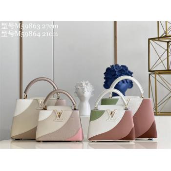 LV CAPUCINES MINI/BB三拼色手袋M59863/M59864