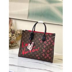 LV OnTheGo 中号爱心丝印购物袋M45888