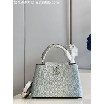 LV M48865渐变紫蜥蜴纹小号Capucines BB手袋