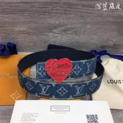 LV皮带M0465U 男士牛仔布 DENIM 40 毫米双面腰带