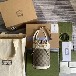 GUCCI古驰637115 Ophidia帆布马衔扣1955系列小号水桶包