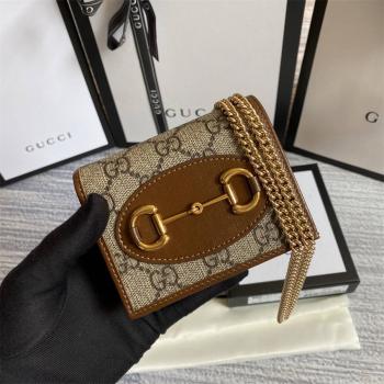 GUCCI古驰623180 1955马衔扣卡包链条钱包