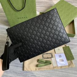 GUCCI古驰473963 GG Supreme压纹皮革手拿包