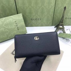 GUCCI古驰456117 Leather zip拉链钱包