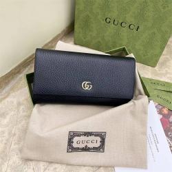 GUCCI古驰456116 GG Marmont皮革长款钱包