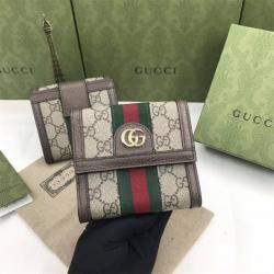 GUCCI古驰523173 Ophidia系列GG法式翻盖钱包