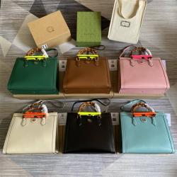 古驰女包655658 Gucci Diana 竹节中号托特包