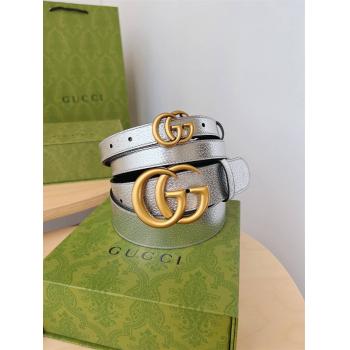 GUCCI古驰皮带409417 400593 双G带扣皮革腰带