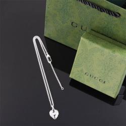 GUCCI古驰313463 男女爱心型结缘吊坠925纯银项链