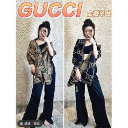 GUCCI古驰660025 新款格纹GG羊毛围巾