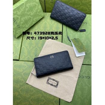 古驰473928 Gucci Signature皮革全拉链式钱包