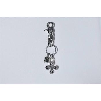 Chrome hearts CH克罗心正品价格纯银火焰十字钥匙扣挂件包饰