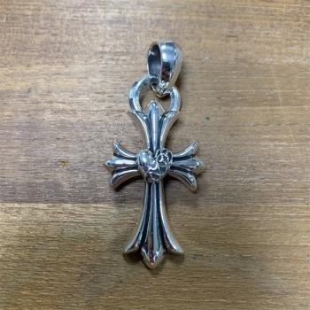 Chrome hearts CH克罗心旗舰店925纯银十字架桃心️吊坠