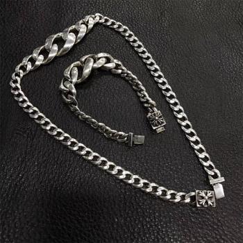 Chrome hearts CH克罗心中文官网纯银渐变粗细锁骨链手链项链