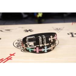 Chrome hearts CH克罗心中文官网腰带拼色十字架旋转滚轮皮带B005