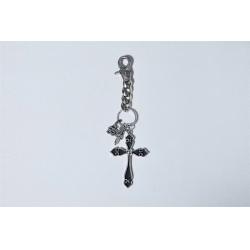 Chrome hearts CH克罗心中文官网纯银花型十字架钥匙扣包饰挂件